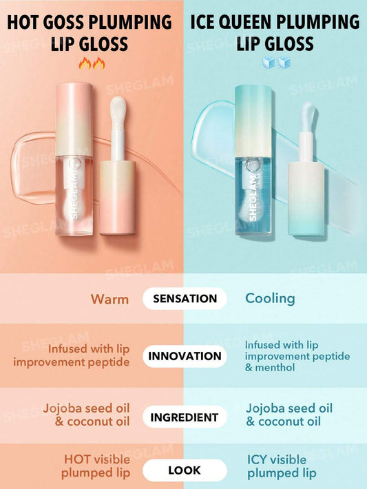 Sheglam Plump Addict Hot & Cold Gloss Duo Rose Cosmetics
