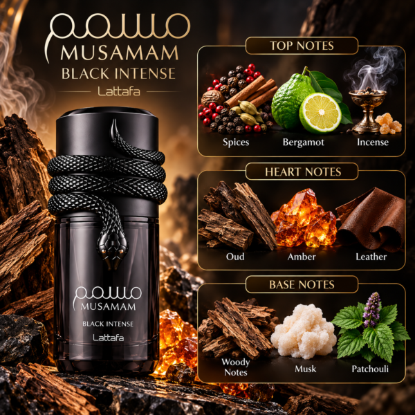 Musamam Black Intense Lattafa Tester Perfume – 100ml